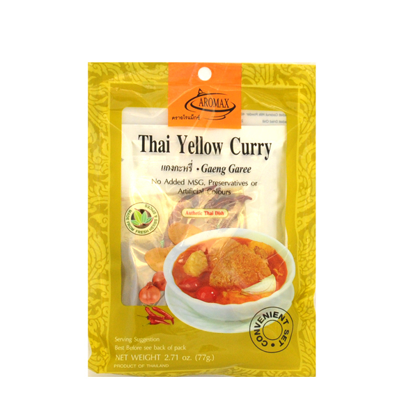Gelbe Currypaste mit getrockneten Kräutern / Aromax Thailand 77g