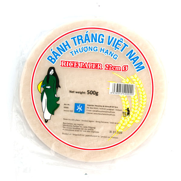 Reispapier, rund, 22cm / H&S Vietnam 500g