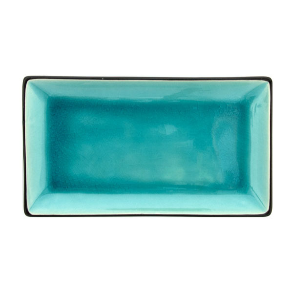 Teller, rechteckig, 22x12.5x2.5cm / Turquoise