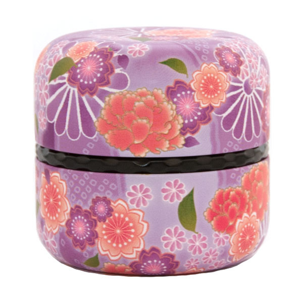 Teedose mit japanische Muster, lila, 8x7,5cm
