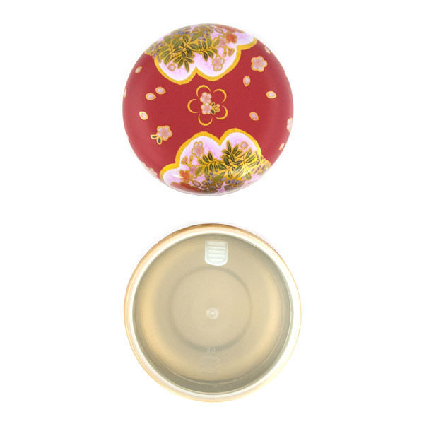 Teedose mit japanische Muster, rot, 8x7,5cm