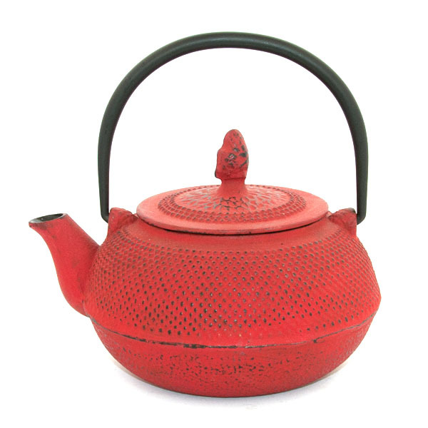 Teekanne aus Gußeisen, rot, 0,8 Liter