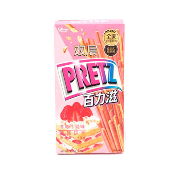 Keksstäbchen mit Erdbeerfüllung / Pretz China 45g
