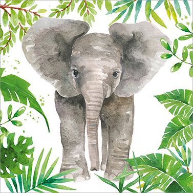 Servietten -Tropical Elephant- 33x33cm