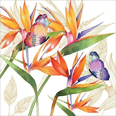 Servietten -Parrot Flower- 33x33cm