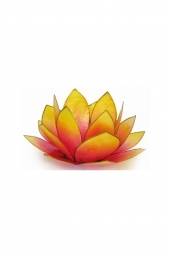 Teelichthalter -Lotus-, pink-gelb / 13,5x6cm